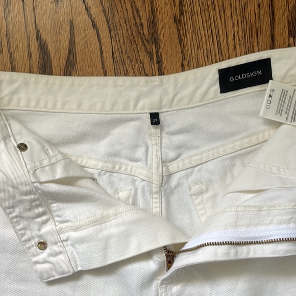 Goldsign cream denim midi a-line skirt. - Picture 5 of 6